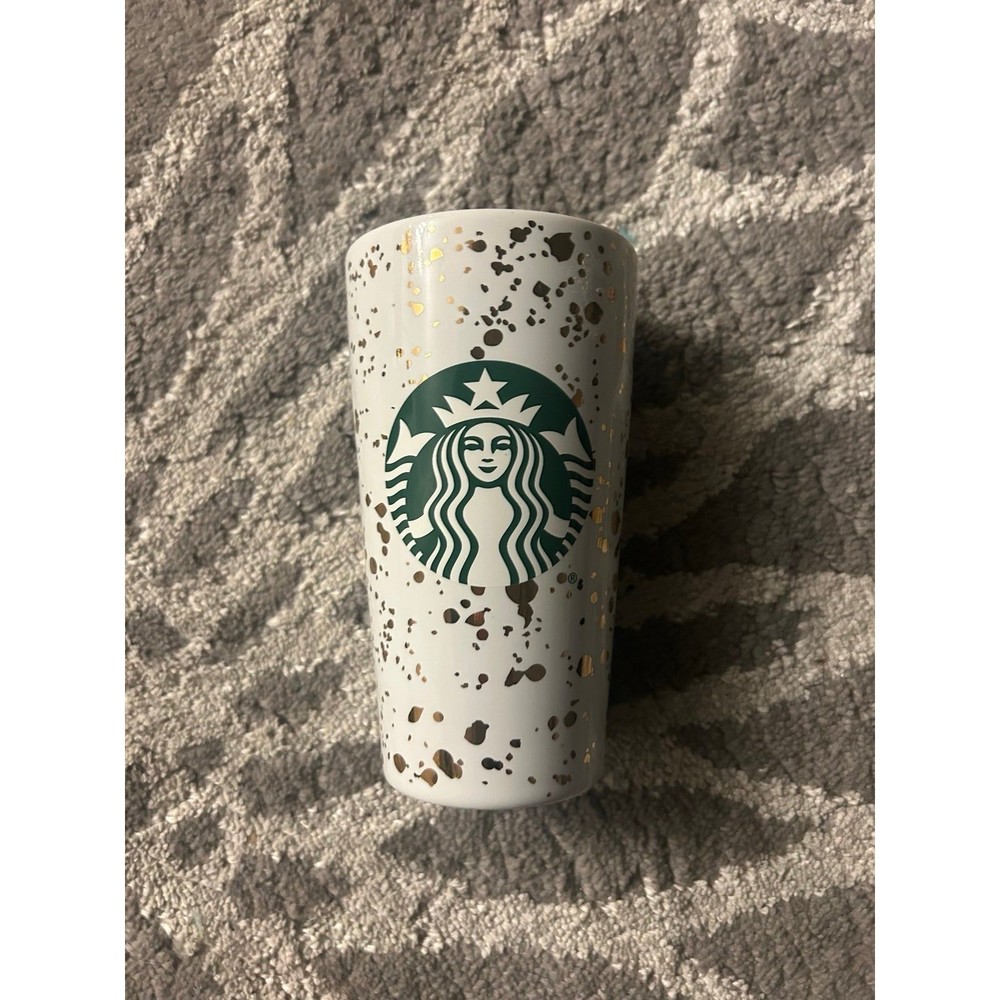Starbucks White Gold Fleck 2019 Holiday Ceramic Tumbler